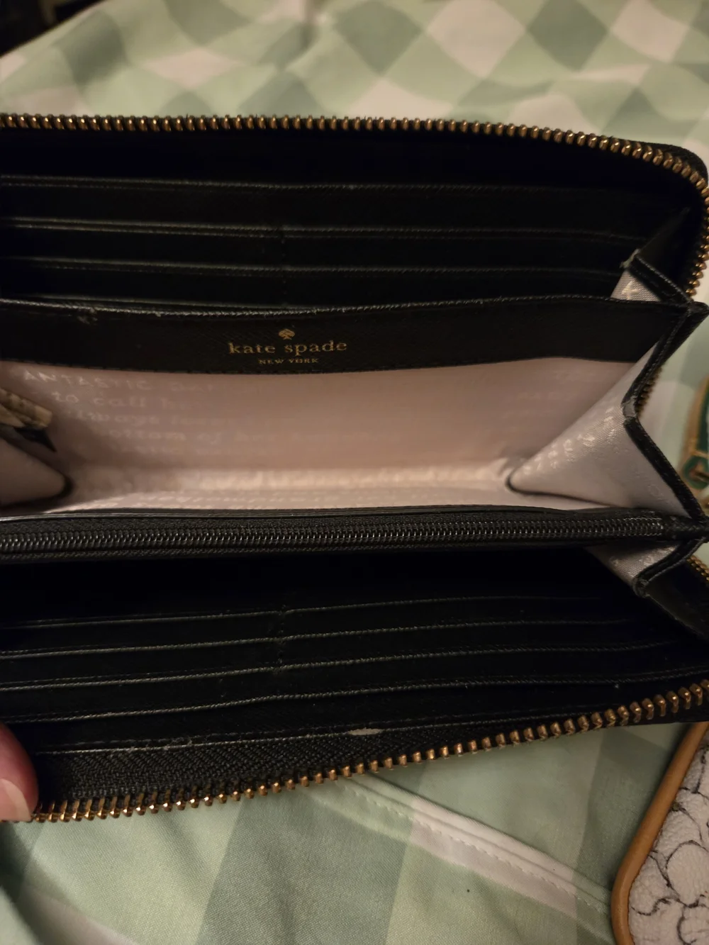 Kate Spade Black Floral / Stripe Wallet
